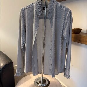 Striped Button-Up Blouse
